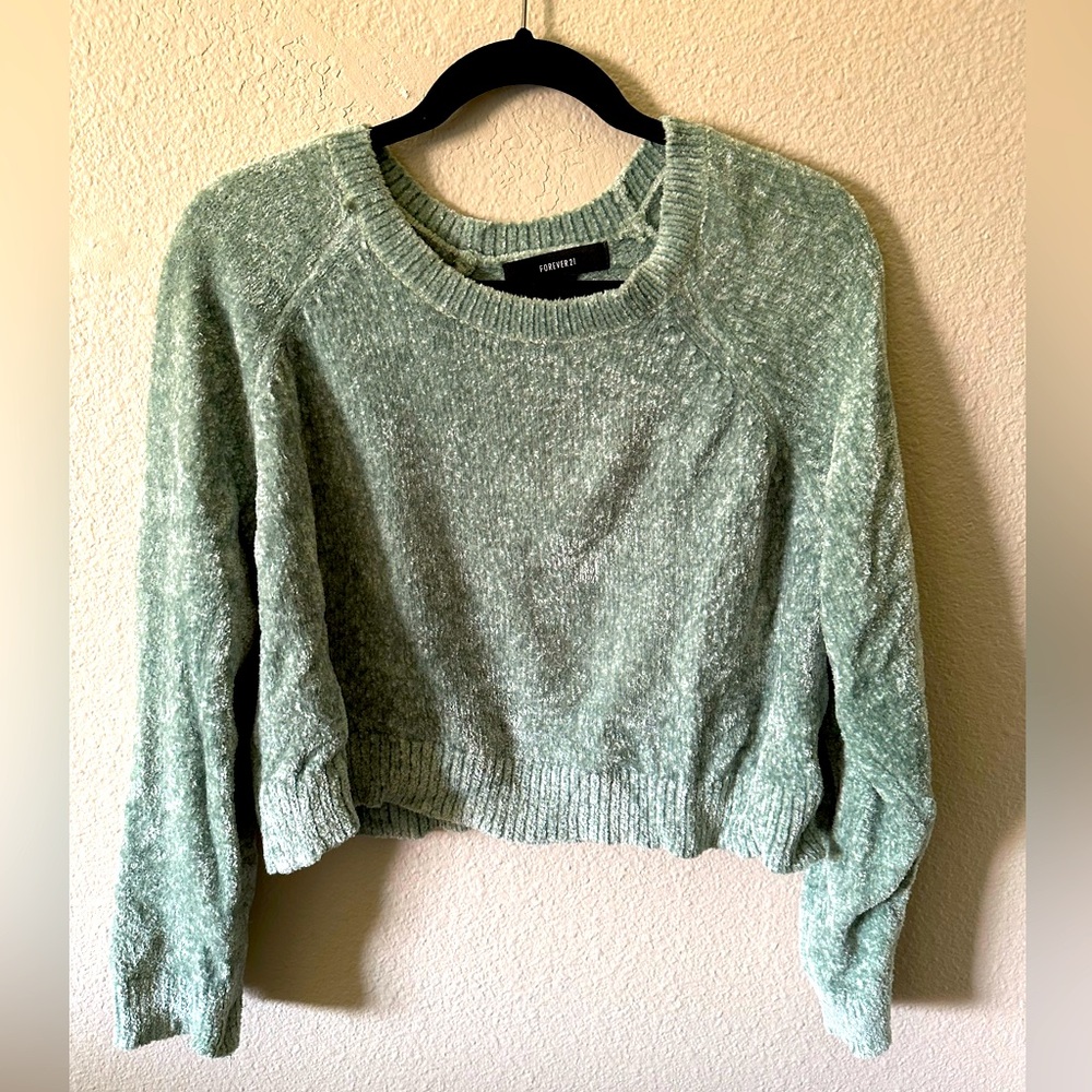 Sea foam green cropped sweater